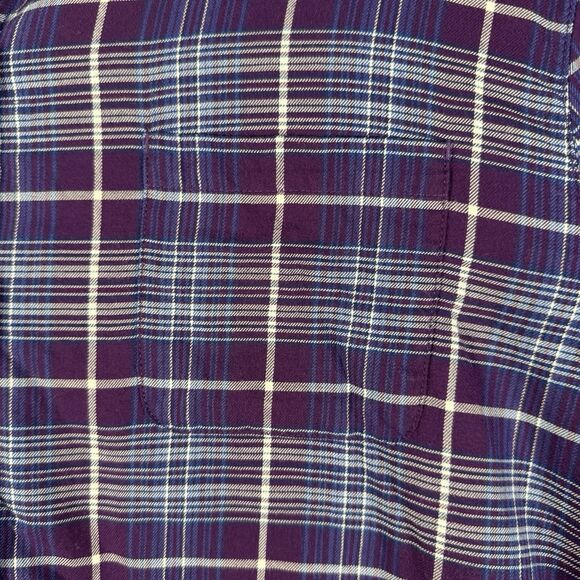 LL Bean Flannel Shirt Womens XL Purple Fleece Lined Long Sleeve Shacket - Picture 5 of 12